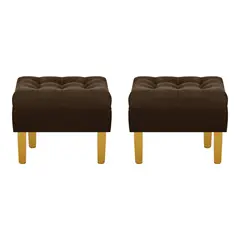 BODEVIR - Set Pouf Wood 1C Felpa 01 Chocolate