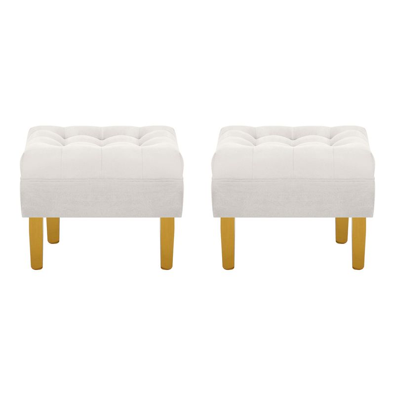 BODEVIR - Set Pouf Wood 1C Felpa 01 Crudo