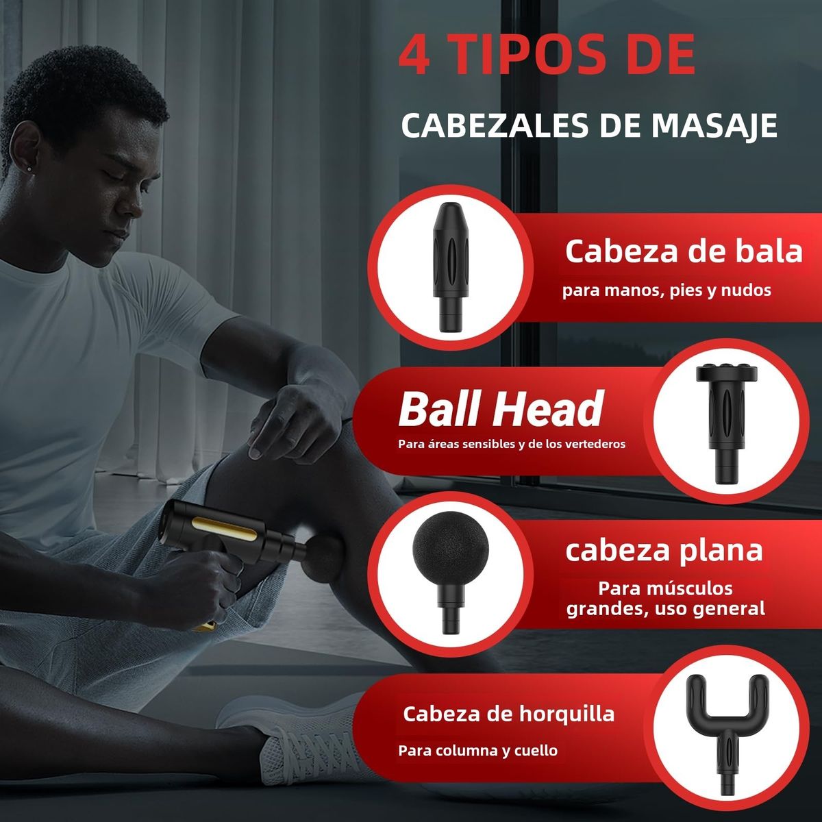 TIOZONEY - Masajeador Muscular T1 Negro con Unmute