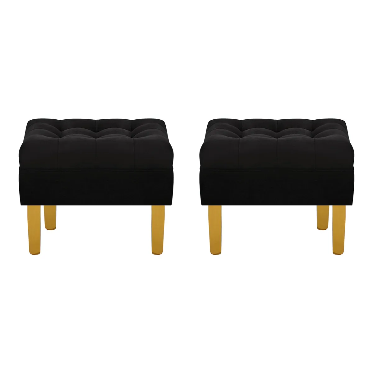 BODEVIR - Set Pouf Wood 1C Felpa 01 Negro