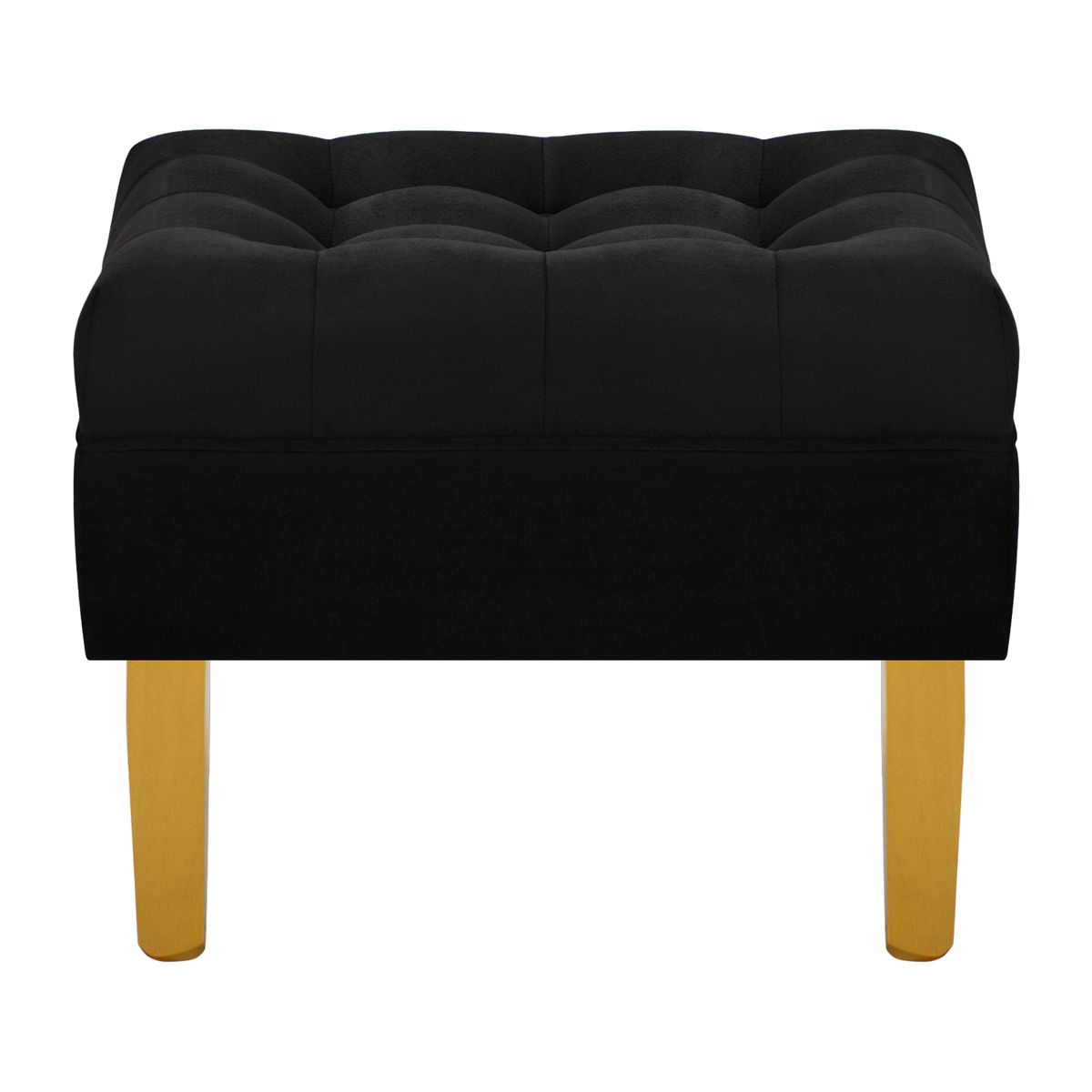 BODEVIR - Set Pouf Wood 1C Felpa 01 Negro