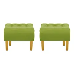 BODEVIR - Set Pouf Wood 1C Felpa 01 Pistacho