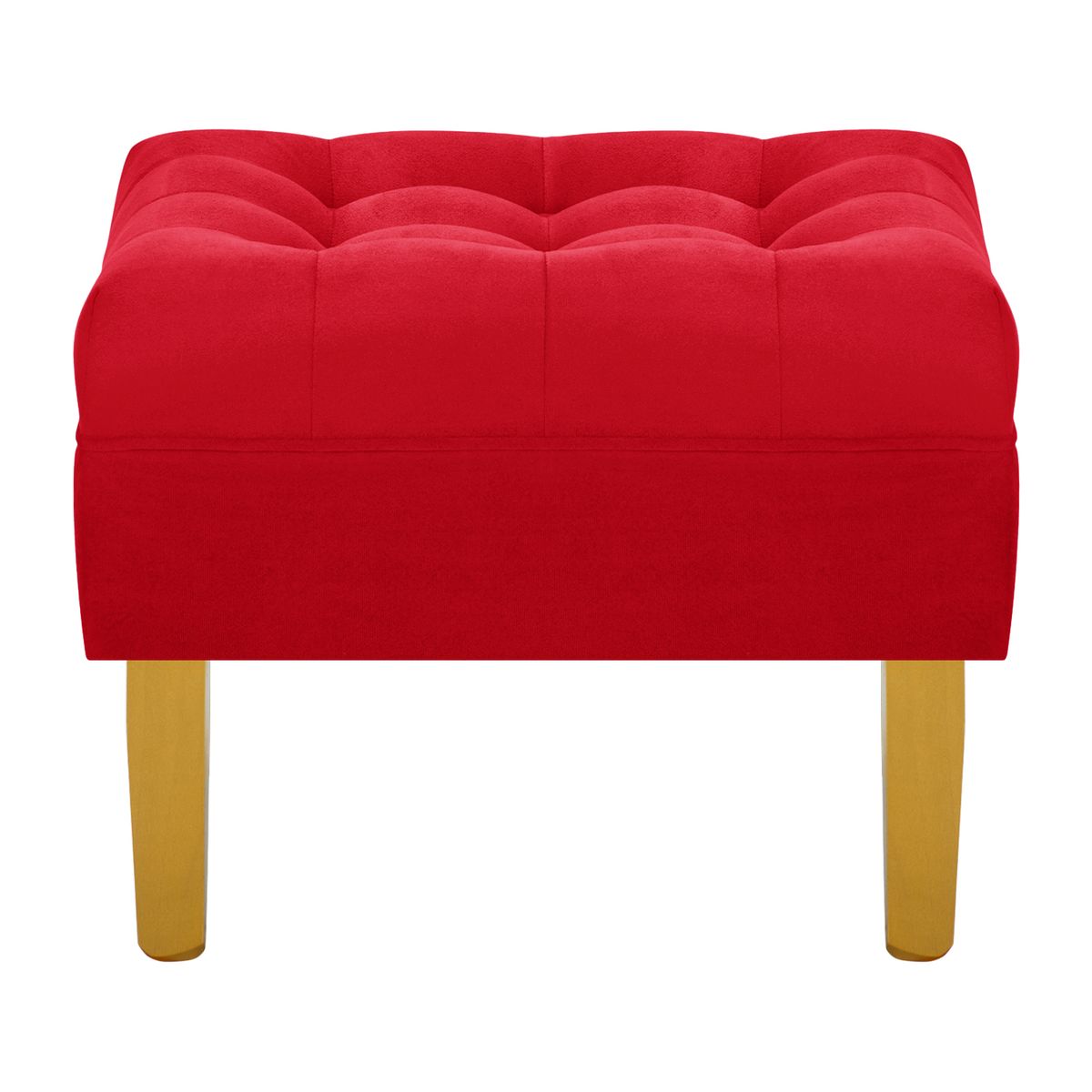 BODEVIR - Set Pouf Wood 1C Felpa 01 Rojo