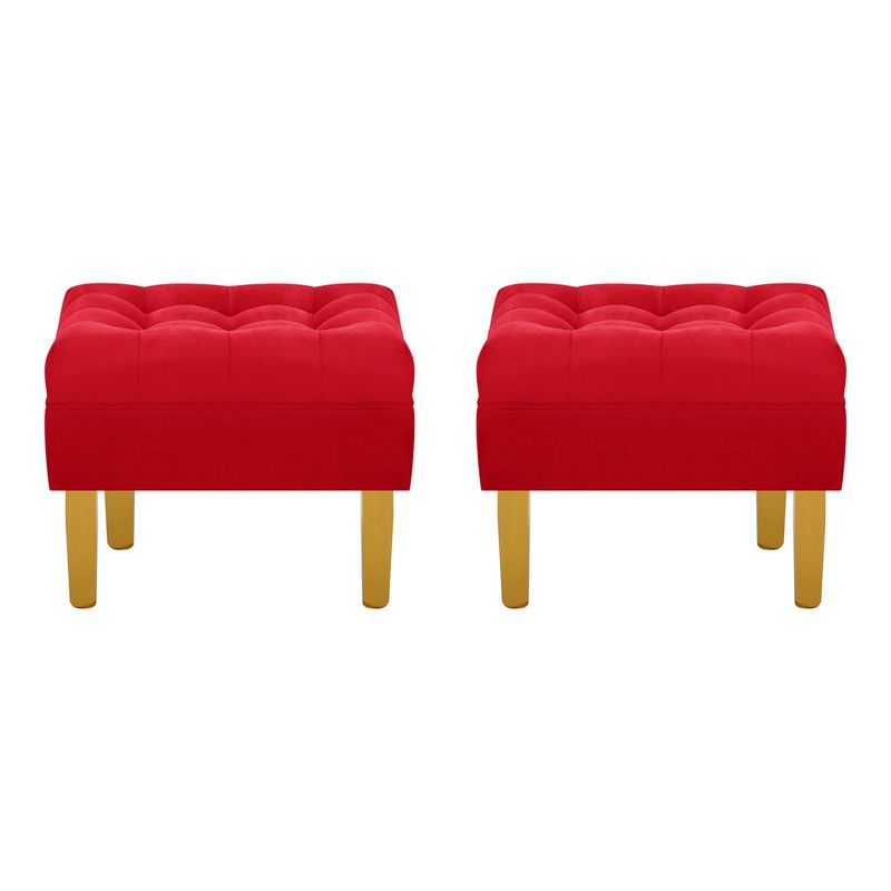 BODEVIR - Set Pouf Wood 1C Felpa 01 Rosado
