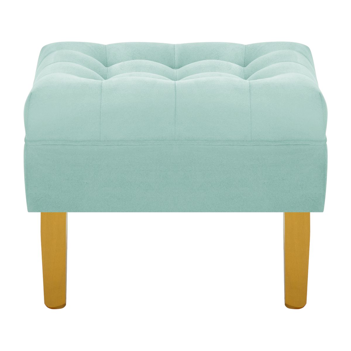 BODEVIR - Set Pouf Wood 1C Felpa 01 Verde Agua