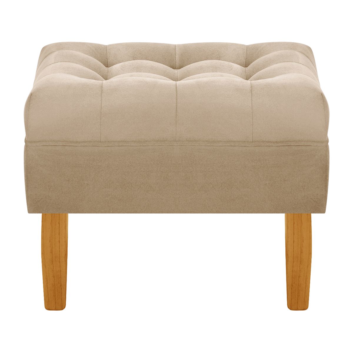 BODEVIR - Set Pouf Wood 1C Felpa 04 Beige.