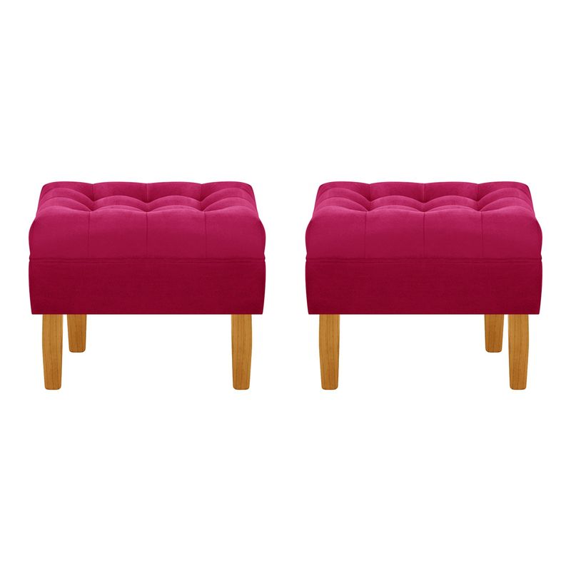 BODEVIR - Set Pouf Wood 1C Felpa 04 Burdeo