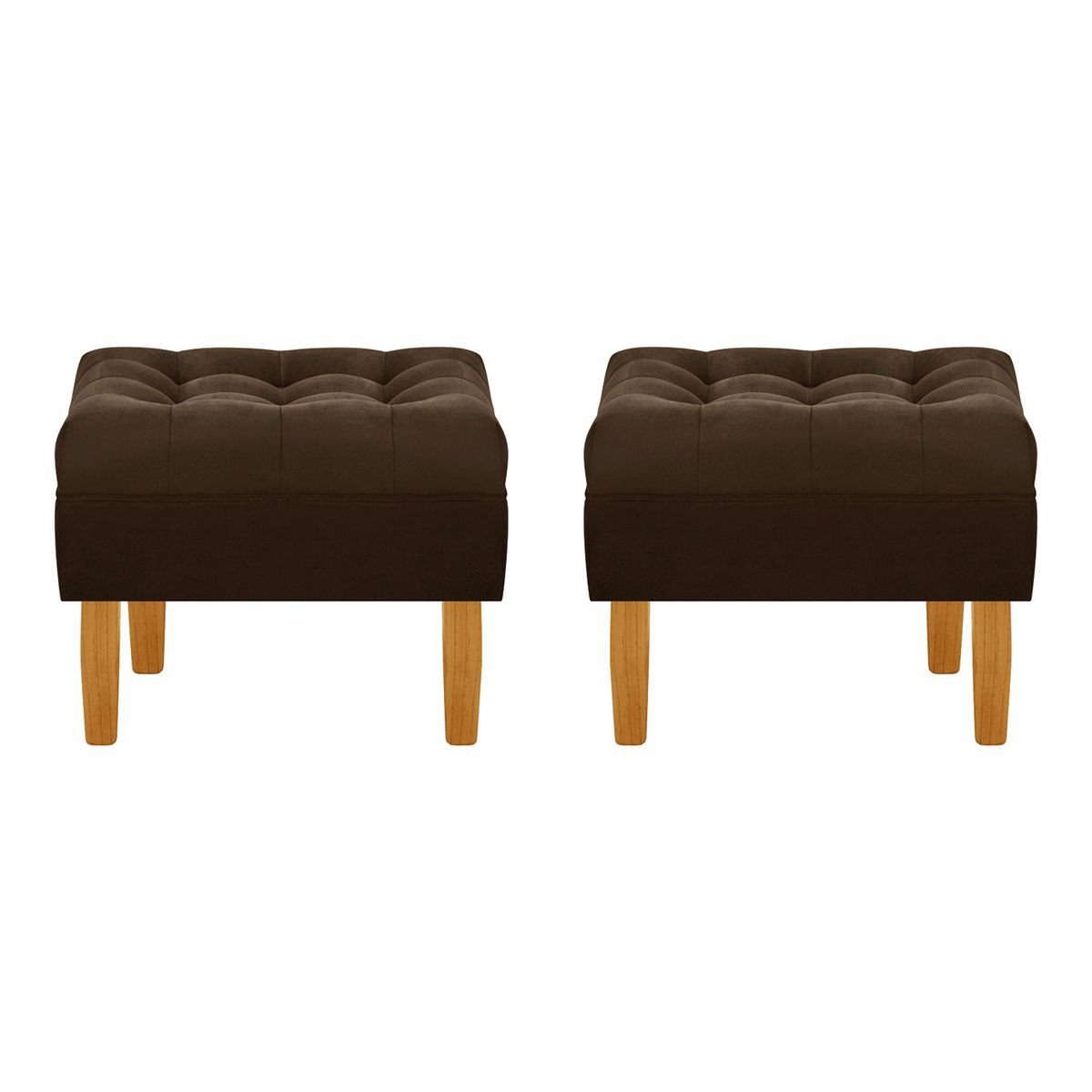BODEVIR - Set Pouf Wood 1C Felpa 04 Chocolate