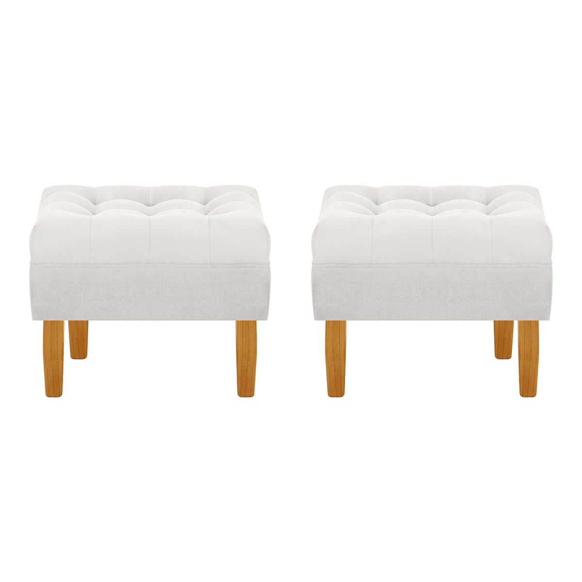 BODEVIR - Set Pouf Wood 1C Felpa 04 Crudo