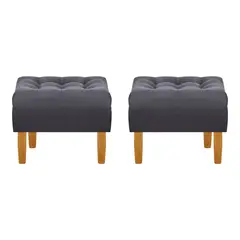 BODEVIR - Set Pouf Wood 1C Felpa 04 Gris