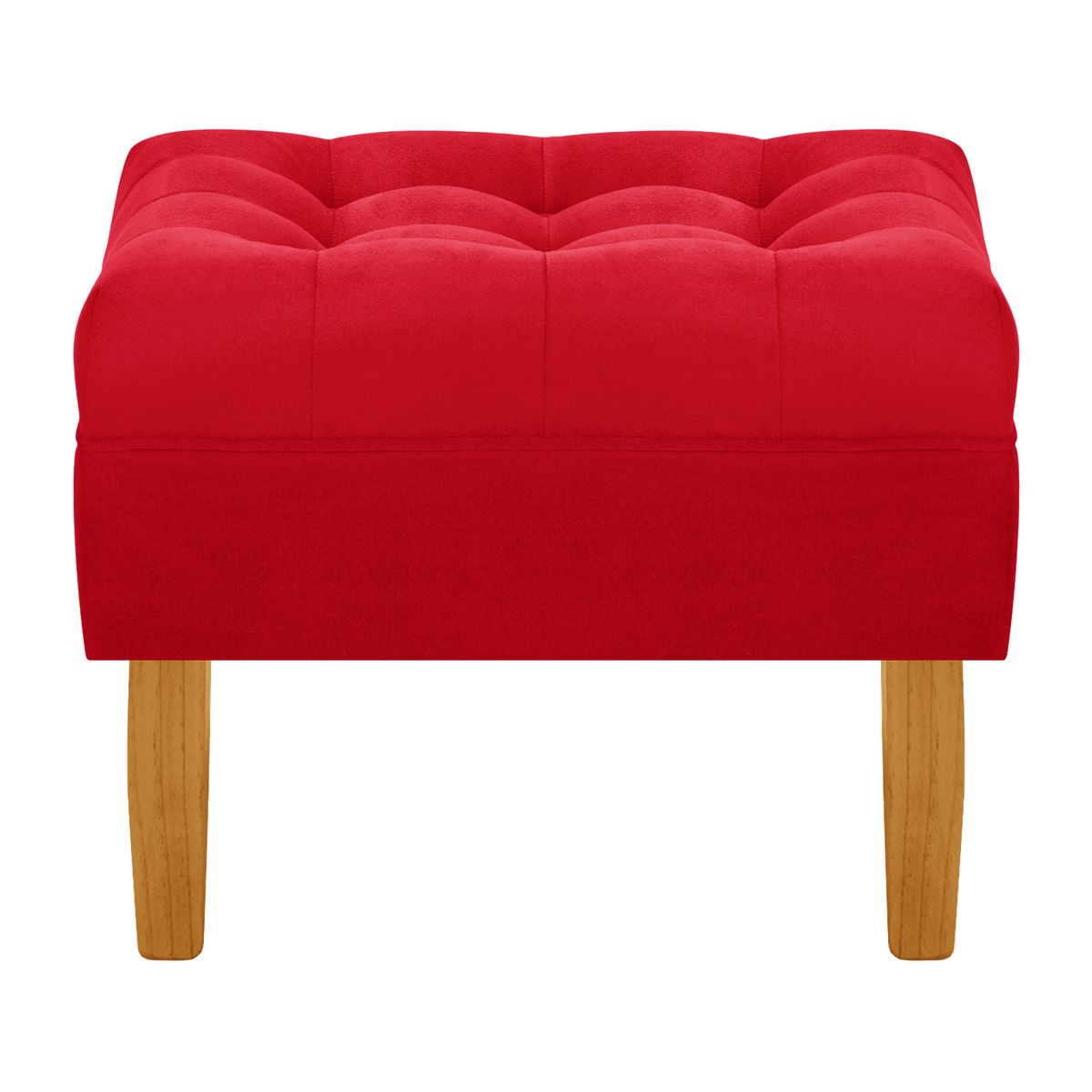BODEVIR - Set Pouf Wood 1C Felpa 04 Rojo
