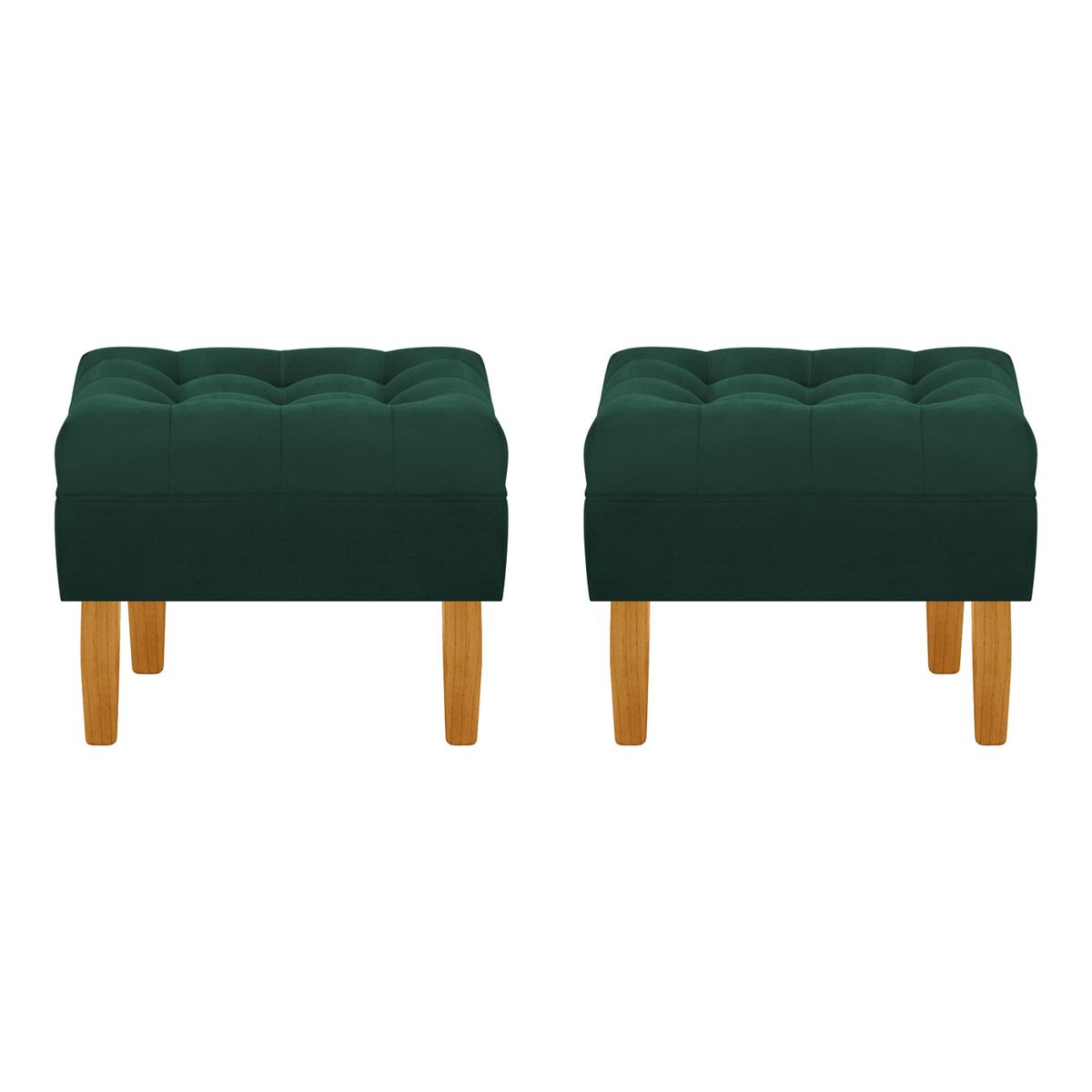 BODEVIR - Set Pouf Wood 1C Felpa 04 Verde Botella