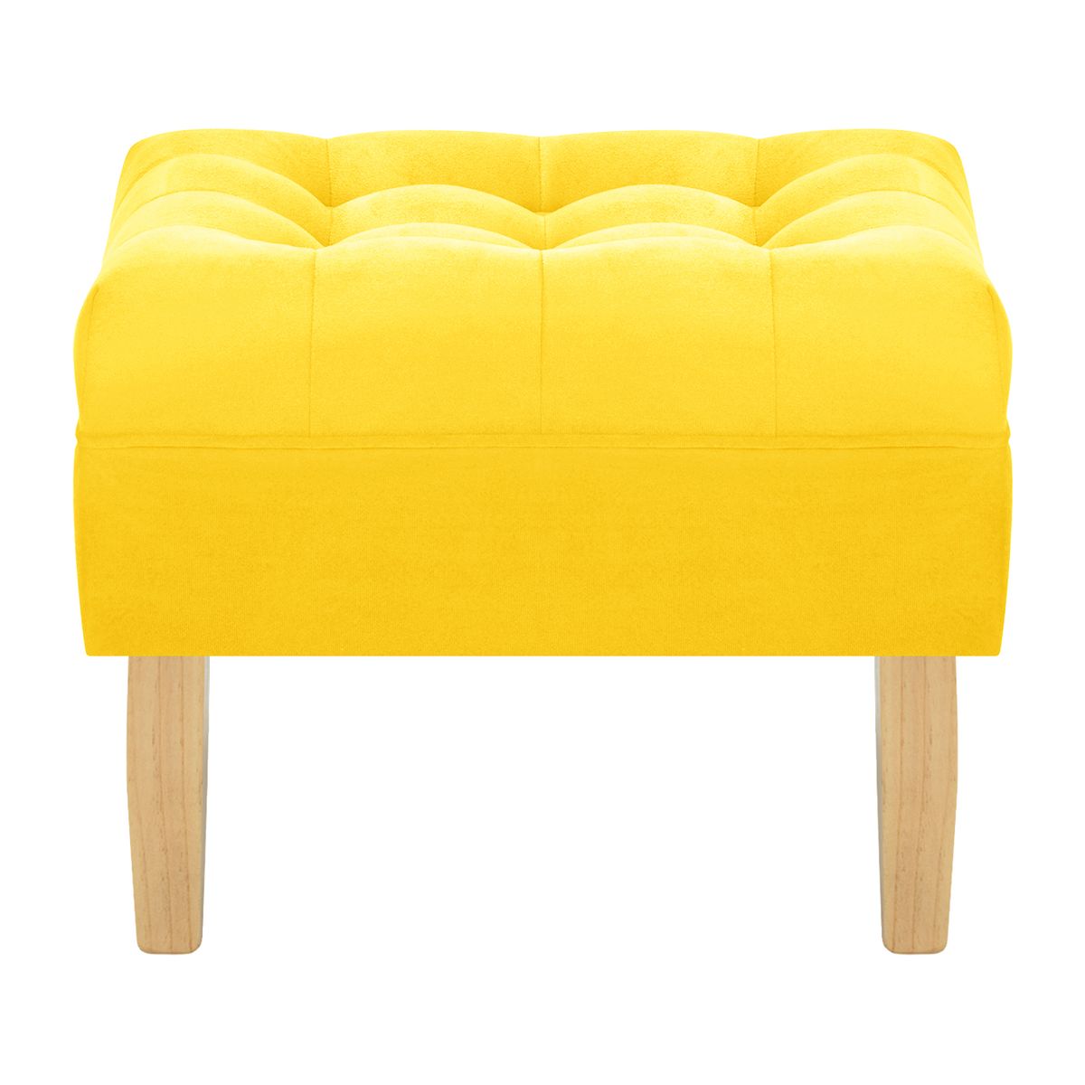 BODEVIR - Set Pouf Wood 1C Felpa 05 Amarillo