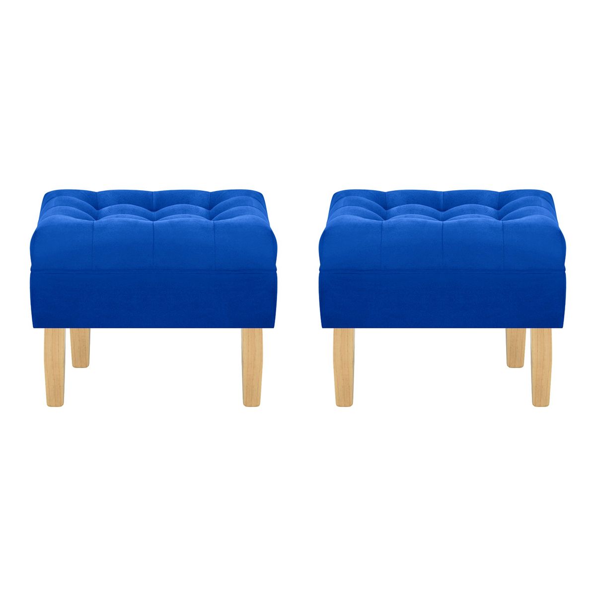 BODEVIR - Set Pouf Wood 1C Felpa 05 Azul Rey