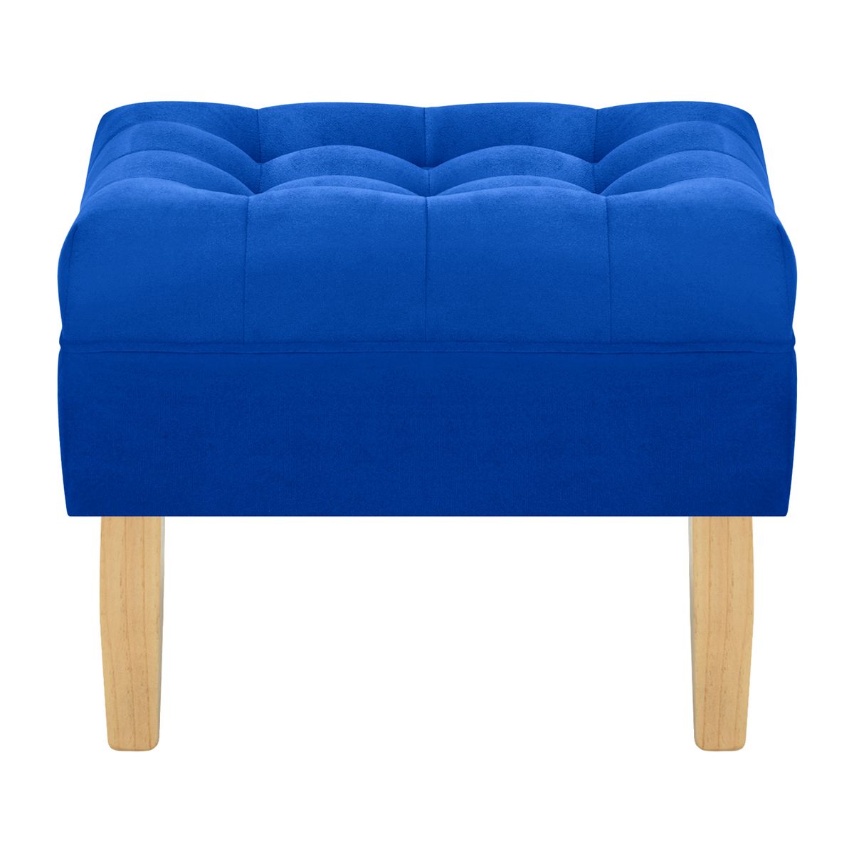 BODEVIR - Set Pouf Wood 1C Felpa 05 Azul Rey