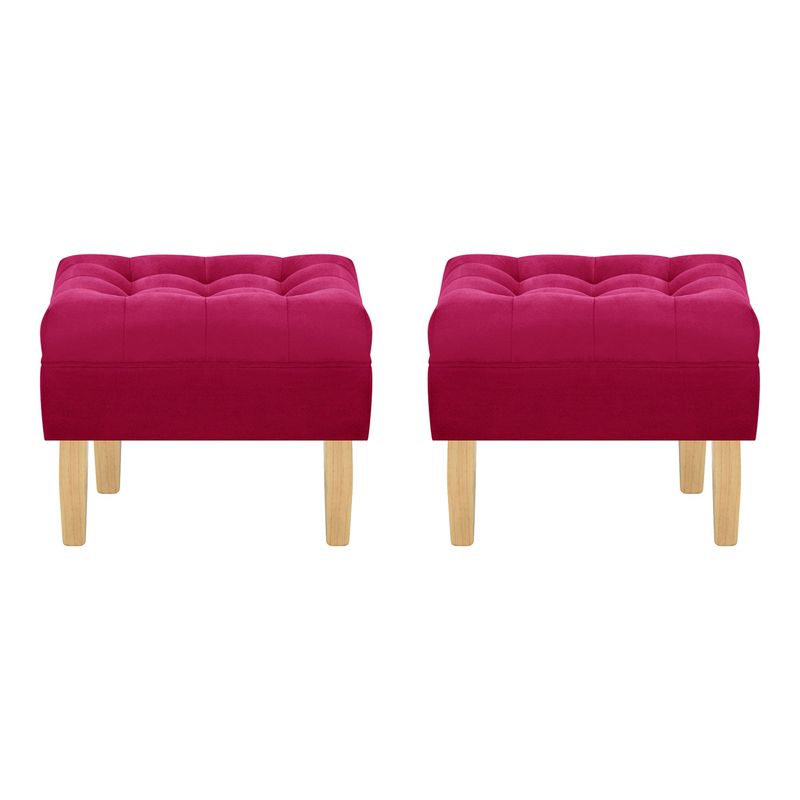 BODEVIR - Set Pouf Wood 1C Felpa 05 Burdeo