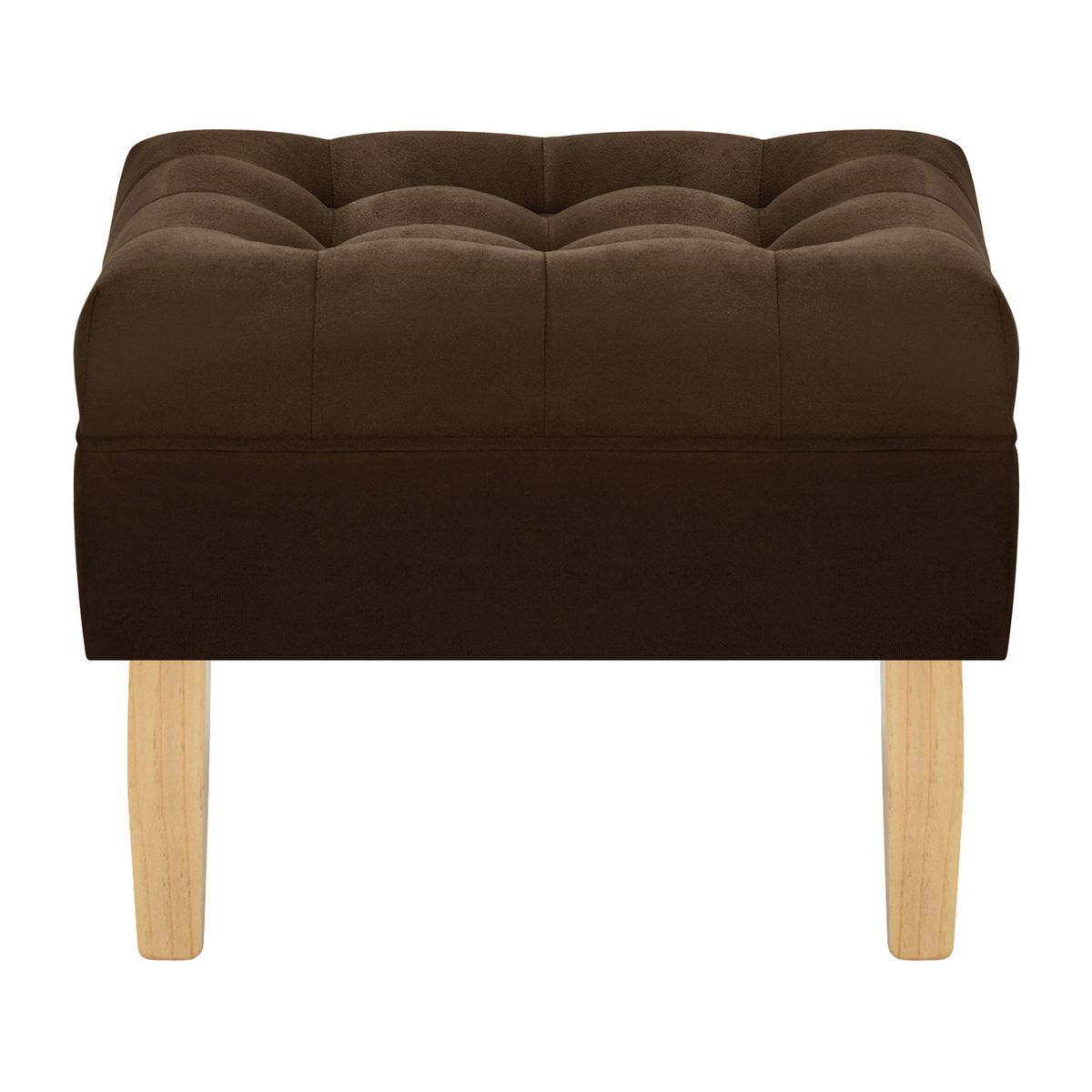 BODEVIR - Set Pouf Wood 1C Felpa 05 Chocolate