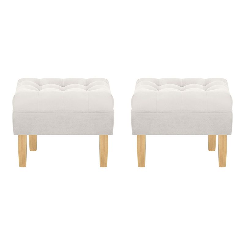 BODEVIR - Set Pouf Wood 1C Felpa 05 Crudo
