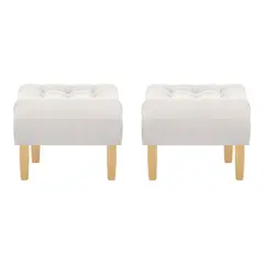 BODEVIR - Set Pouf Wood 1C Felpa 05 Crudo