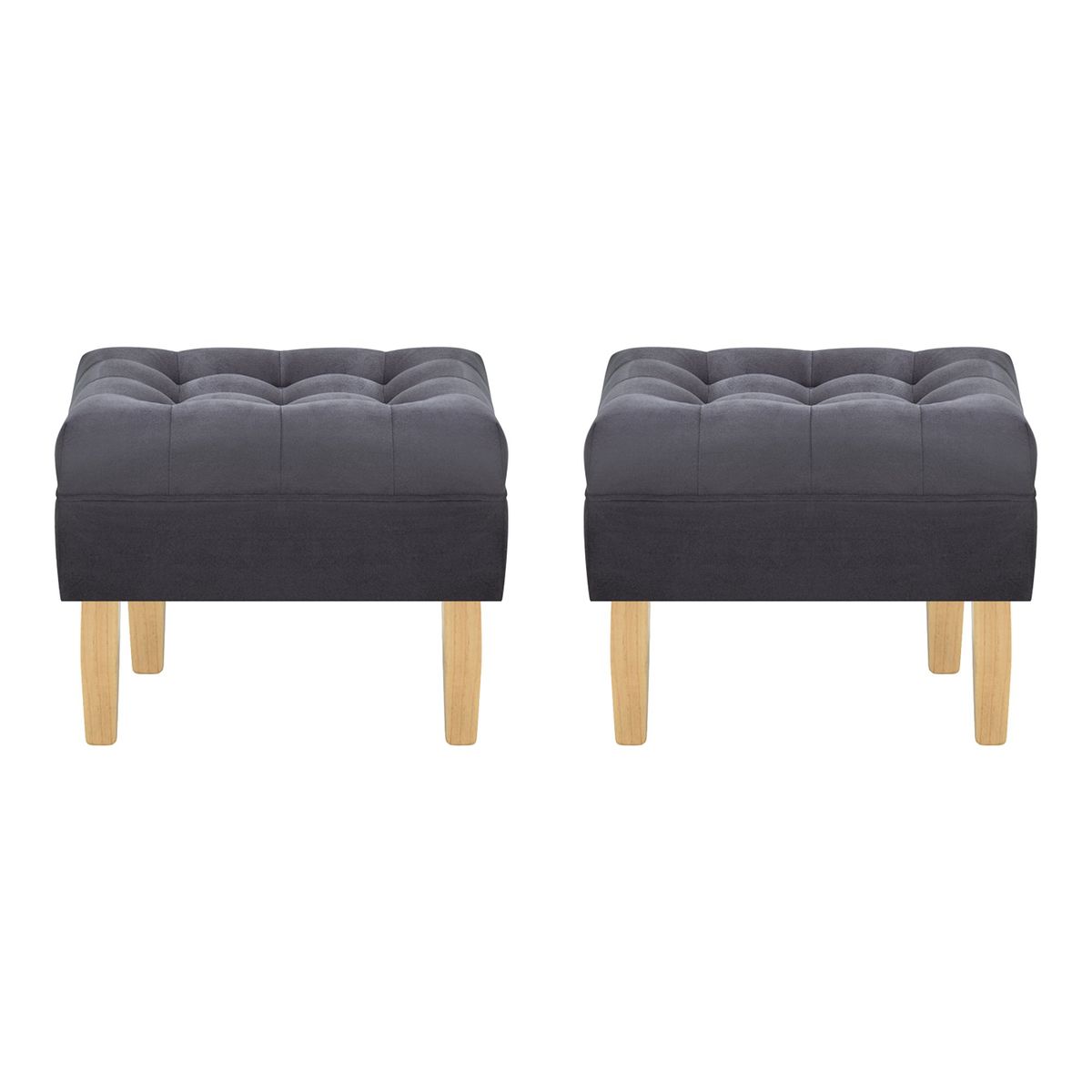 BODEVIR - Set Pouf Wood 1C Felpa 05 Gris.