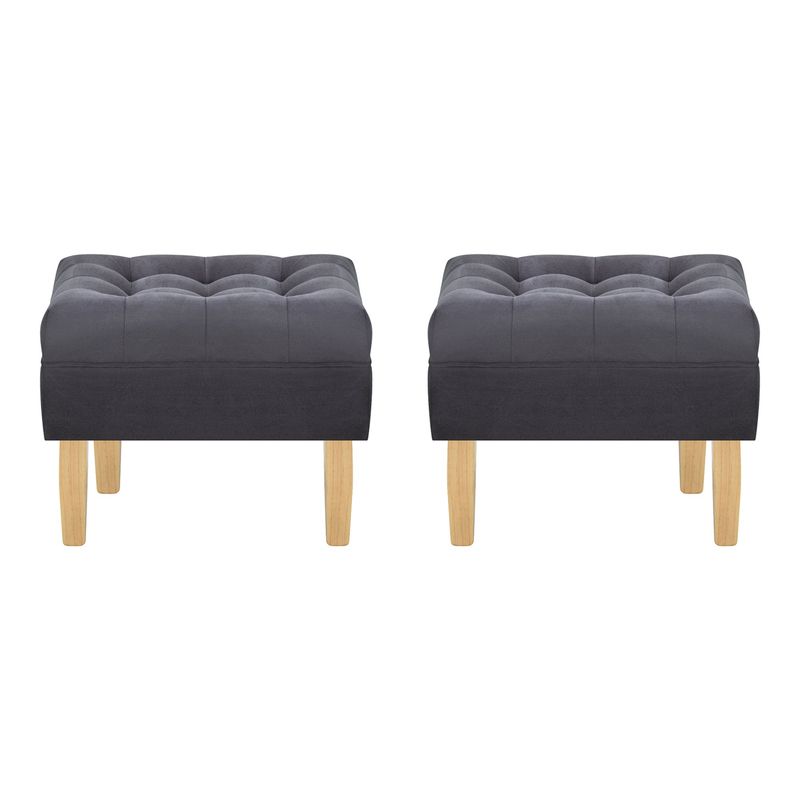BODEVIR - Set Pouf Wood 1C Felpa 05 Gris