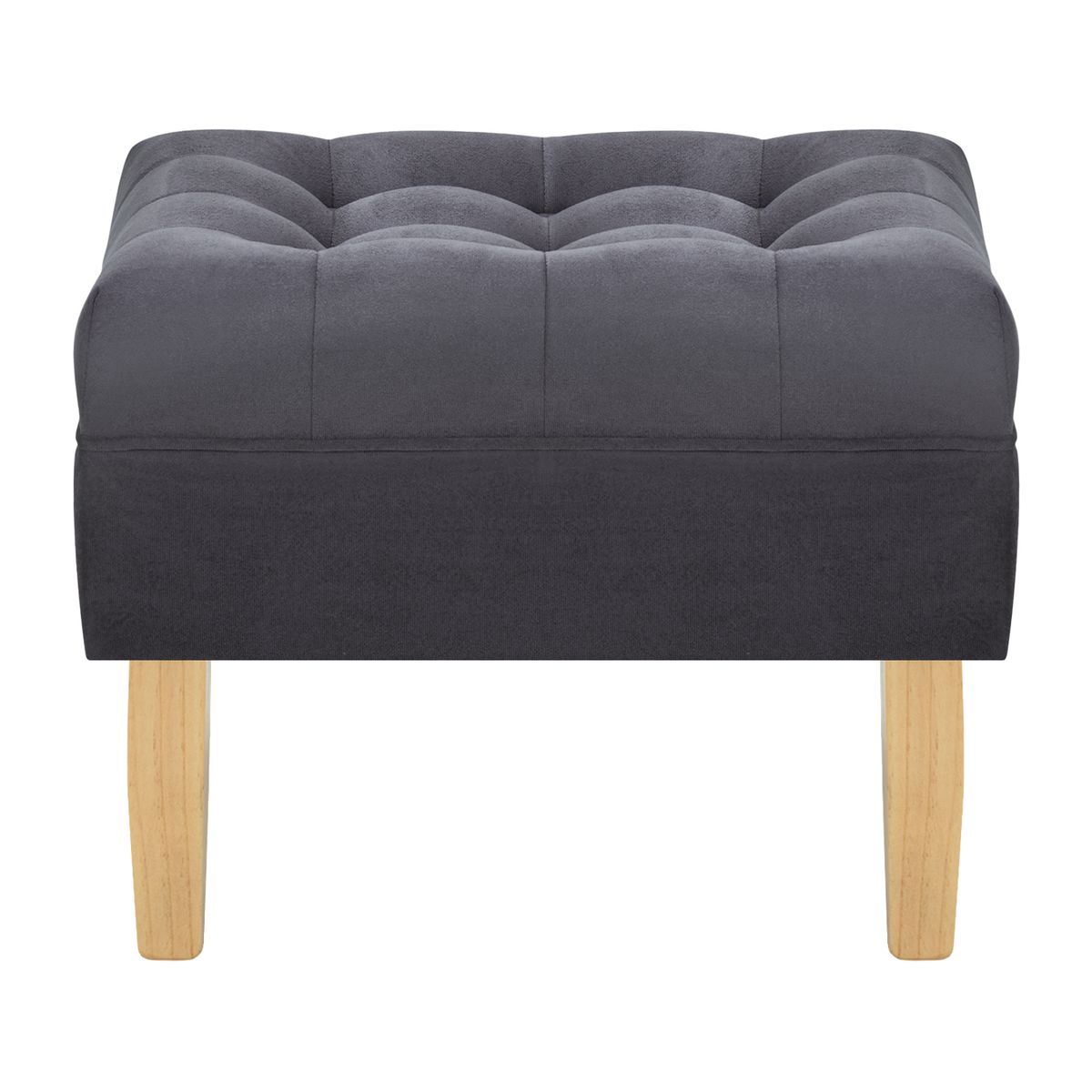 BODEVIR - Set Pouf Wood 1C Felpa 05 Gris.