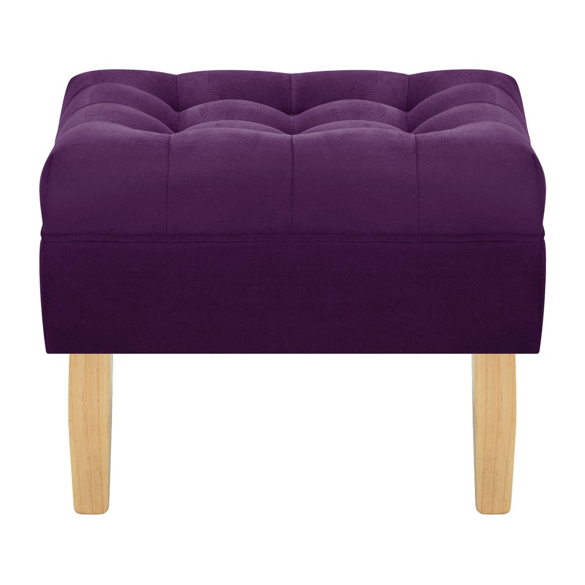 BODEVIR - Set Pouf Wood 1C Felpa 05 Morado.
