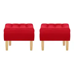 BODEVIR - Set Pouf Wood 1C Felpa 05 Rojo