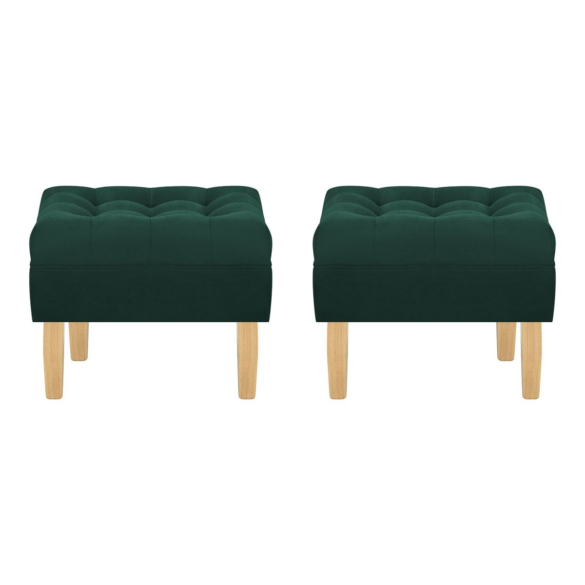 BODEVIR - Set Pouf Wood 1C Felpa 05 Verde Botella