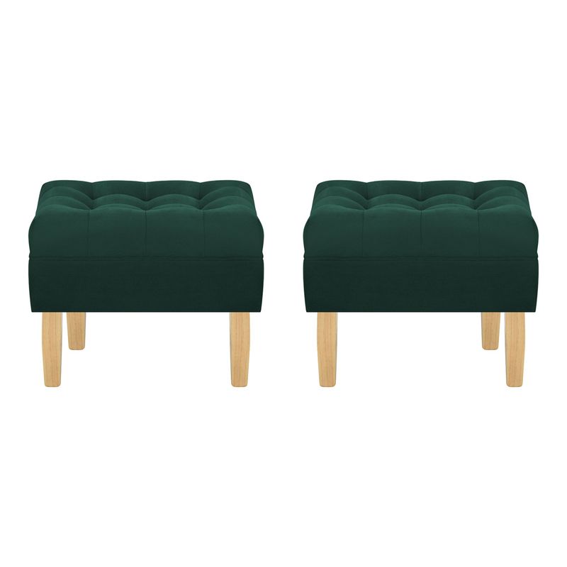 BODEVIR - Set Pouf Wood 1C Felpa 05 Verde Botella