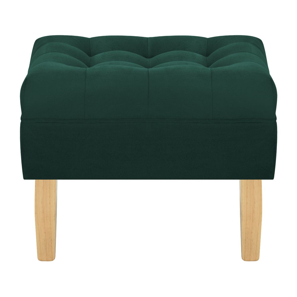 BODEVIR - Set Pouf Wood 1C Felpa 05 Verde Botella