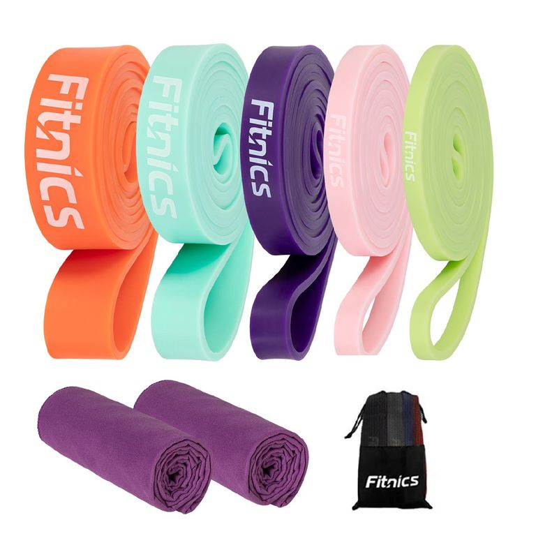 Bandas Elasticas Resistencia Set + Toalla Microfibra - Naranja - Naranja