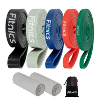 Bandas Elasticas Resistencia Set + Toalla Microfibra - Negro