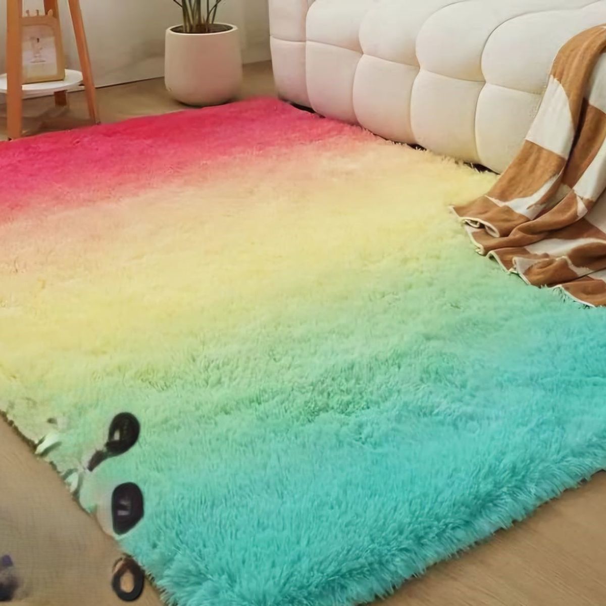 GENERICO - ALFOMBRAS PELO LARGO TIPO PELUCHE SUAVES PARA DECORACION DE HOGAR