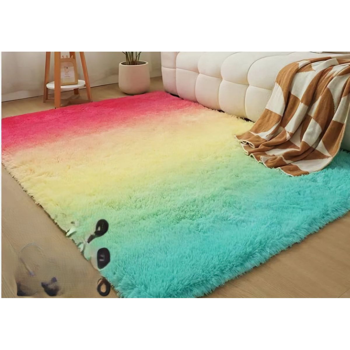GENERICO - ALFOMBRAS PELO LARGO TIPO PELUCHE SUAVES PARA DECORACION DE HOGAR