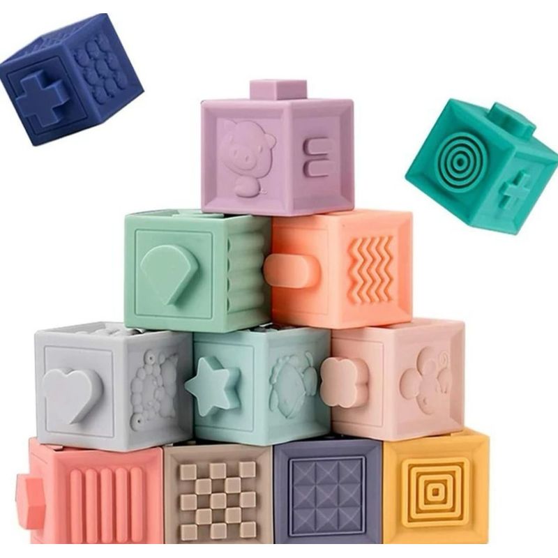 GENERICO - Cubo  O Bloques Sensoriales Para Bebé 12 Unidades