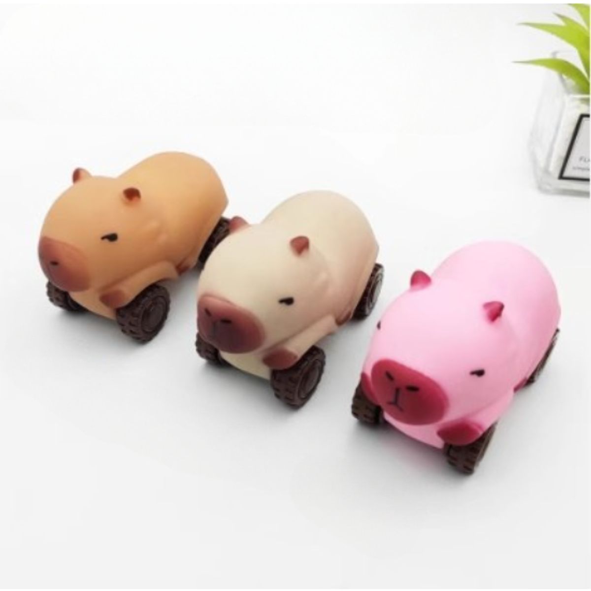 TIOZONEY - 3 pcs Capybara Juguetes exprimidos para automóviles