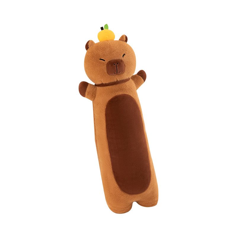 TIOZONEY - 55CM Almohada de peluche Capybara con naranja