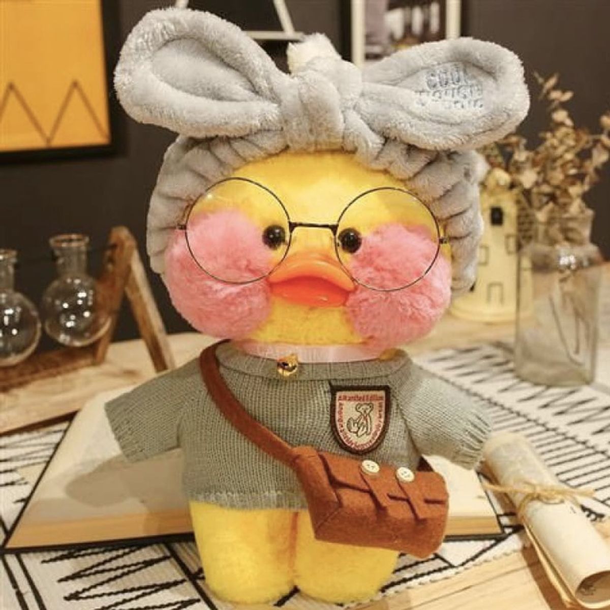 TIOZONEY - Juguete De Peluche De Pato Lalafanfan De 30 Cm Para Niños Ka - Caqui