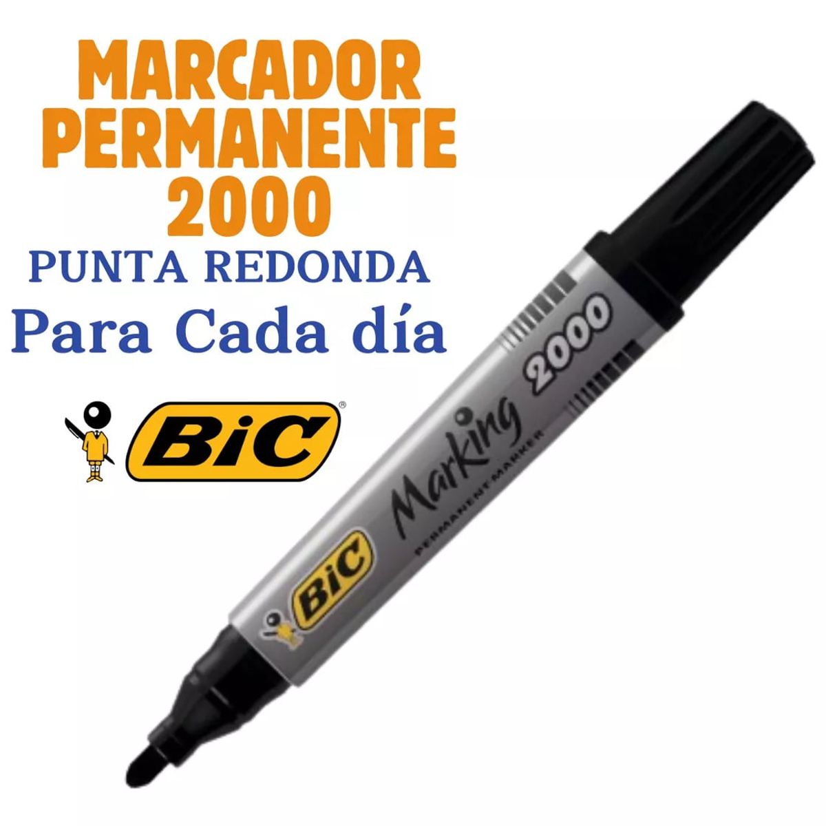 GENERICO - Marcador Permanente BIC 1.7 mm Marking 2000 Punta Redonda