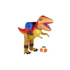 GENERICO - Disfraz Dinosaurio Inflable Disfraces Dino Ride Adulto Café