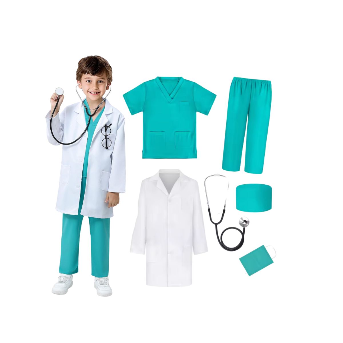 GENERICO - Disfraz Traje Unisex De Doctor Para Niños 7-9años
