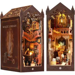 TIOZONEY - Kit de rincón libros de sujetalibros con LED