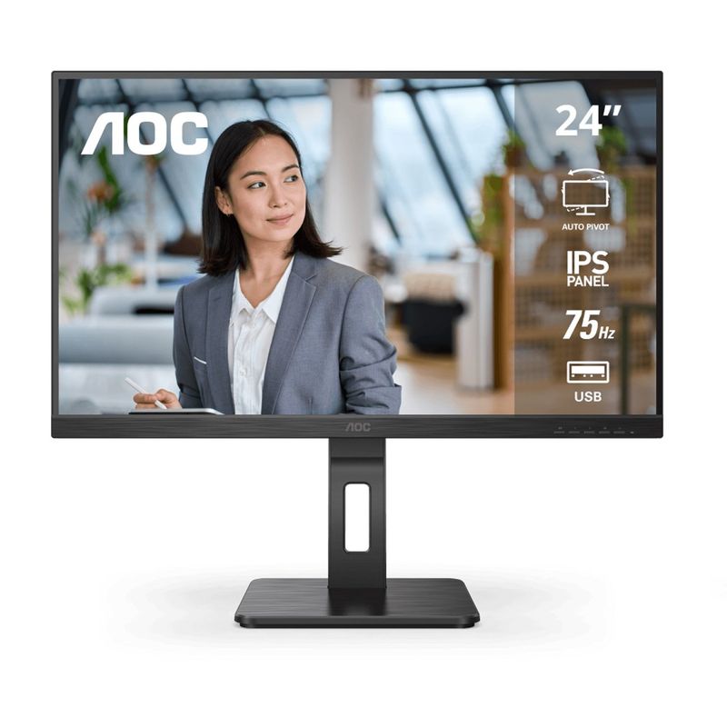 AOC - Monitor AOC Pivot 23.8" FullHD D-Port,HDMI,VGA Plano