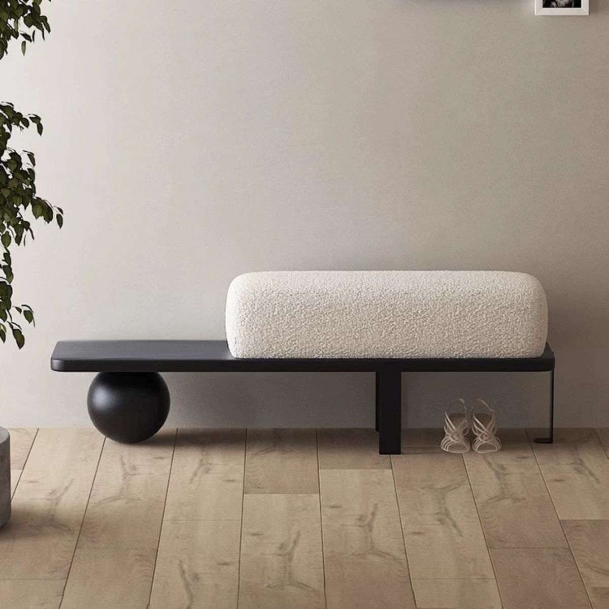 SANTU HOME & DECO - Banqueta Taburete Moderno Madera Maciza Negro