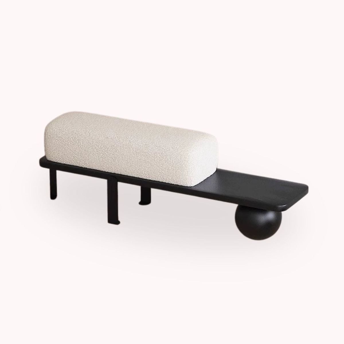 SANTU HOME & DECO - Banqueta Taburete Moderno Madera Maciza Negro