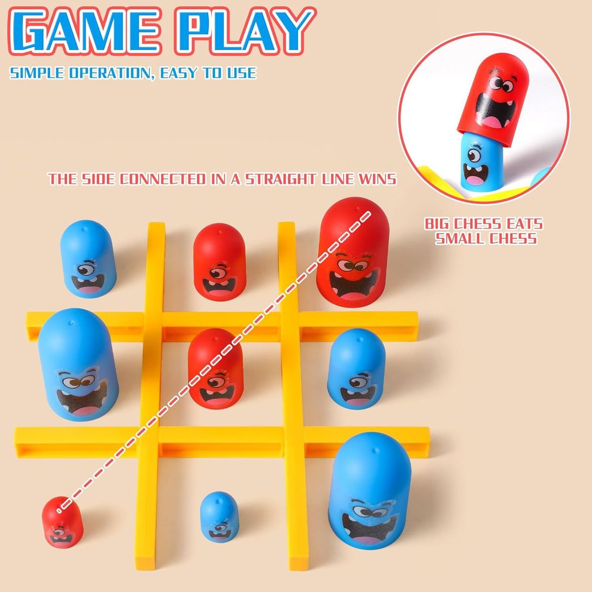 TIOZONEY - Juego De Mesa Tic Tac Toe Gobble Intelectual