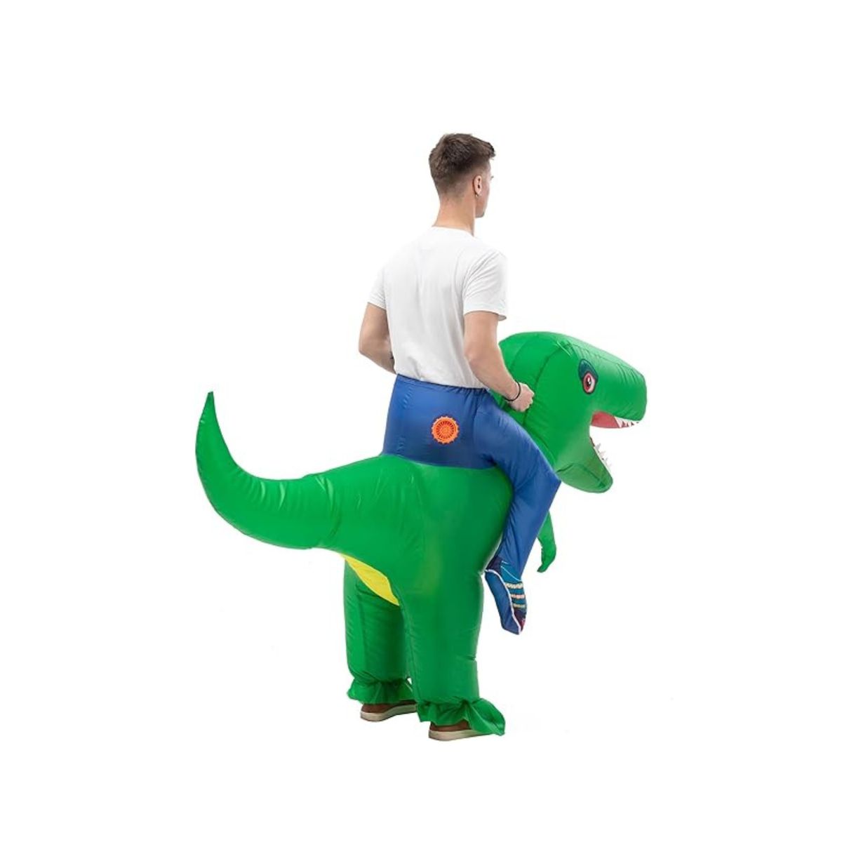 GENERICO - Disfraz Dinosaurio Inflable Disfraces Dino Ride Adulto Verde