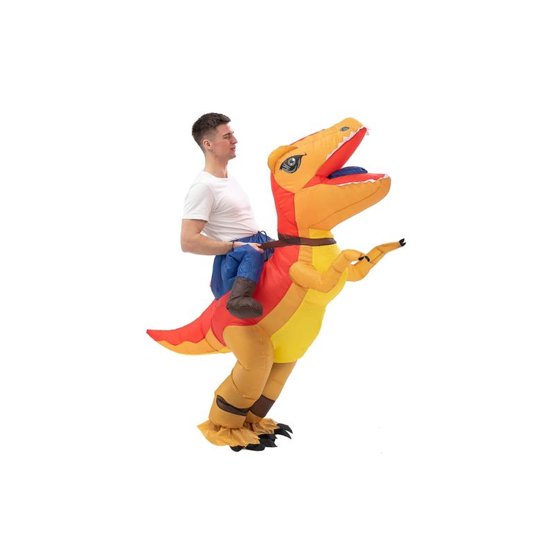 GENERICO - Disfraz Dinosaurio Inflable Disfraces Dino Ride Adulto Café