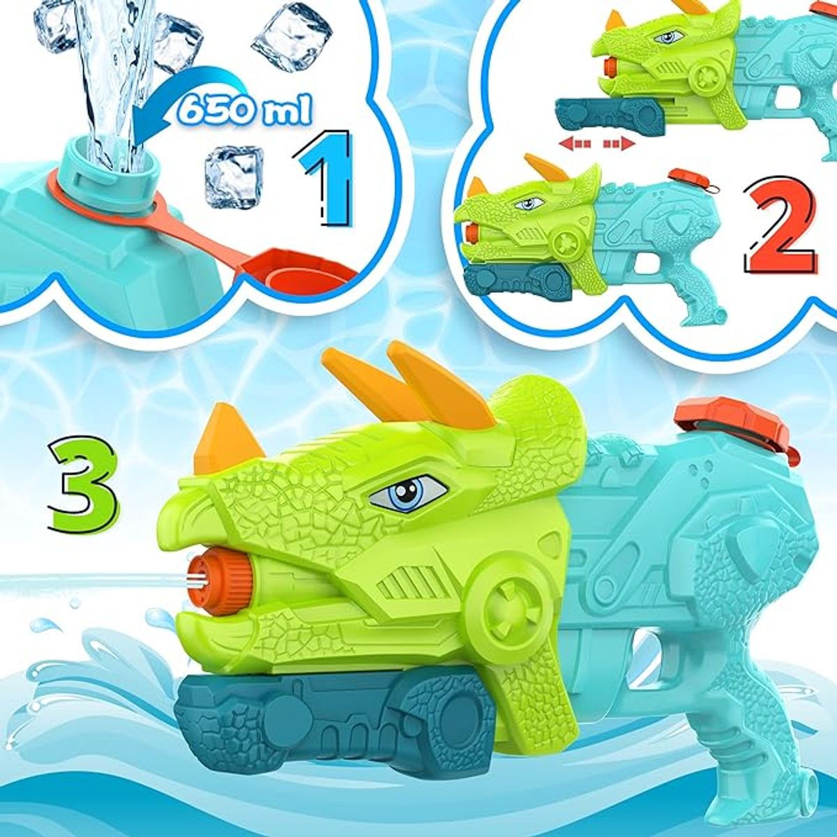 TIOZONEY - Pistola de Agua De Dinosaurio